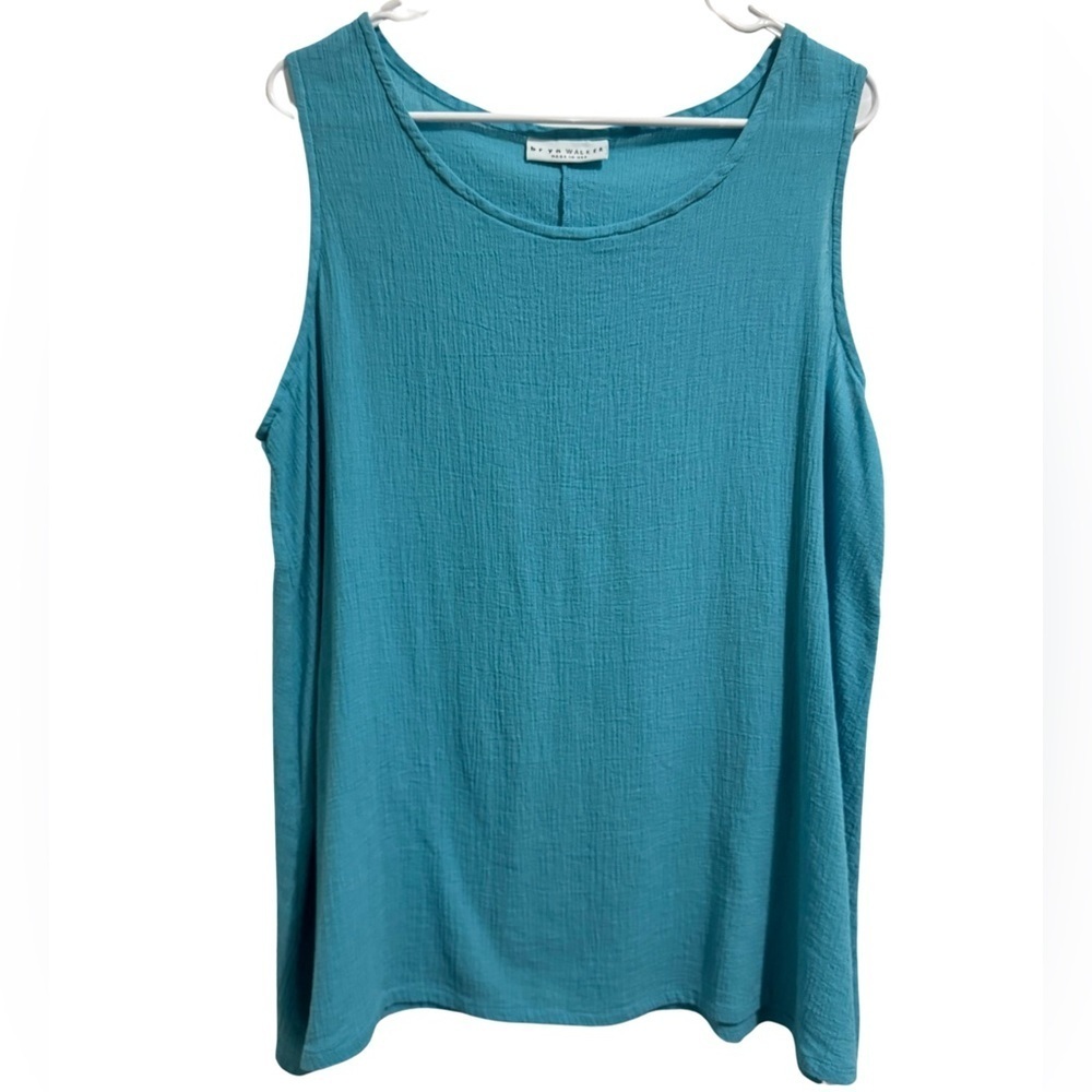 bryn Walker Blue Tank Top Flowy Sleeveless Blouse Size Small Lightweight Beach